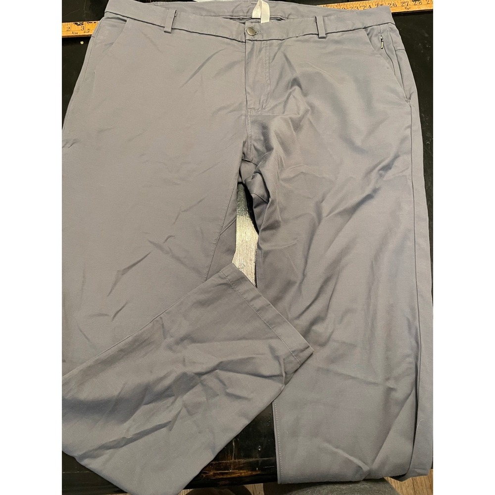 Lululemon Commission Slim Fit Pant Mens 40 Grey Cotton Blend Chino Trouser